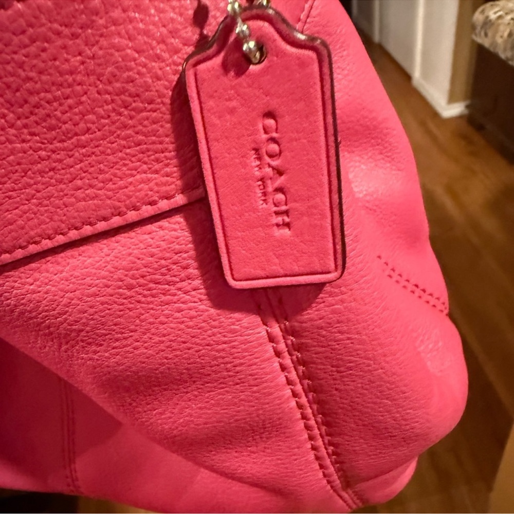 Coach Hot Pink Leather Shoulder Bag • LIKE NEW - Picture 11 of 13